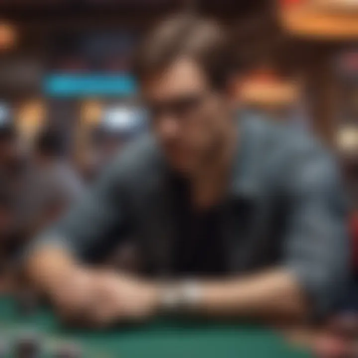 A player contemplating their strategy at a poker table