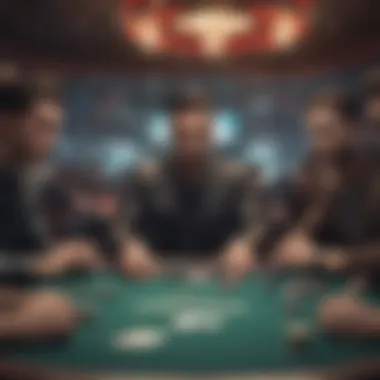 An immersive poker tournament scene with players focused