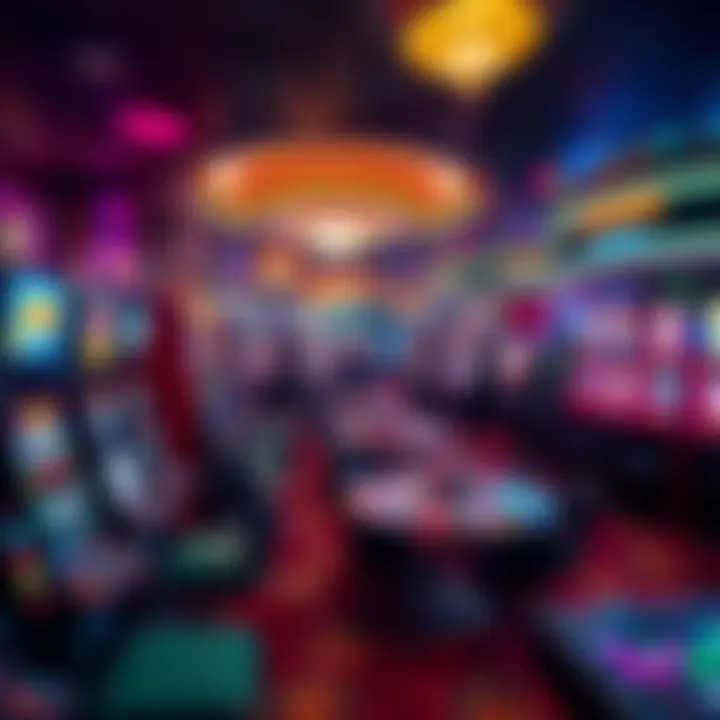A vibrant gaming floor filled with diverse slot machines and table games