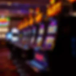 A vibrant slot machine with bright lights and colorful symbols