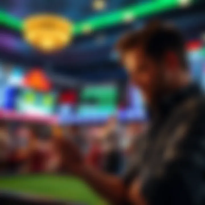 User engaging with mobile sportsbook application