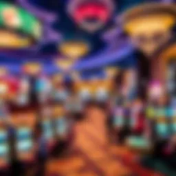 A vibrant casino floor bustling with activity and excitement.