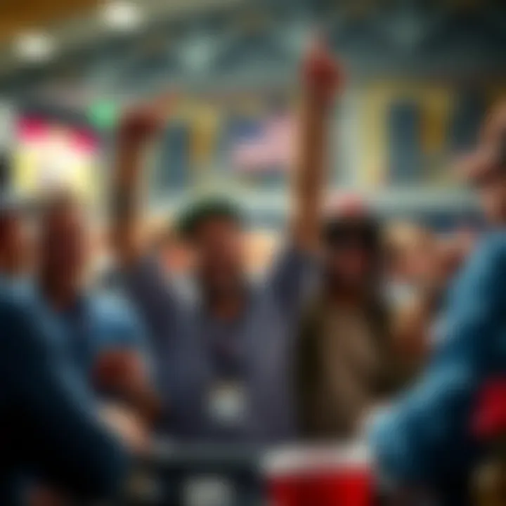 A group of enthusiastic bettors celebrating a successful wager