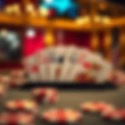 Illustration of a royal flush in poker with cards displayed