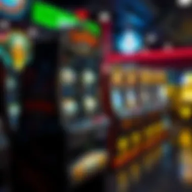 Authentic slot machine on display in a gaming store