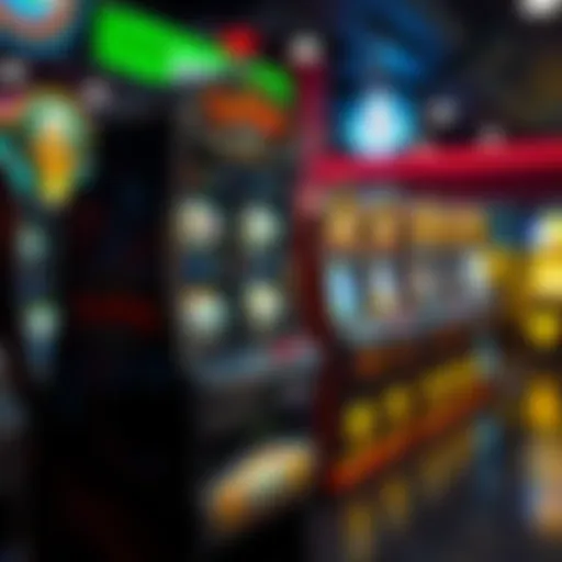 Authentic slot machine on display in a gaming store