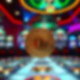 Symbolic representation of Wizard of Oz slot coins in a vibrant casino setting