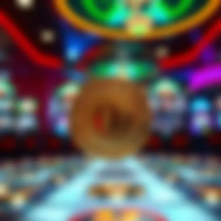 Symbolic representation of Wizard of Oz slot coins in a vibrant casino setting